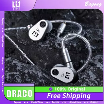 Наушники TRI DRACO, проводные наушники с объемным звуком, двойной динамический блок, HIFI наушники-вкладыши, пользовательские офисные игровые наушники с ЧПУ, подарок