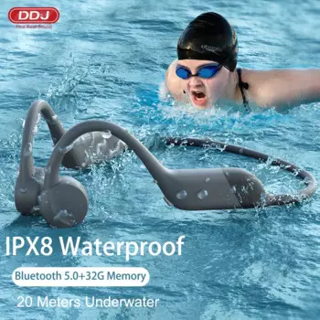 Наушники-вкладыши с костной проводимостью, не спортивные наушники, IPX8 Водонепроницаемая беспроводная гарнитура, Hands-free для бега с памятью 32 ГБ