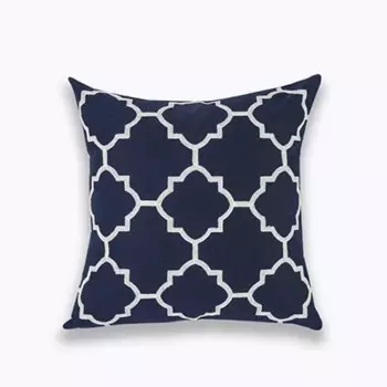 Наволочка efundeal синяя/белая с вышивкой