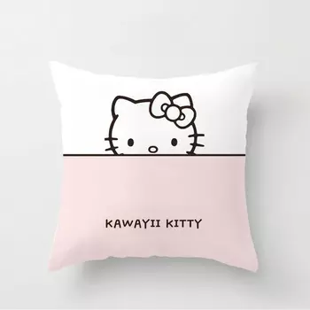 Наволочка Hello Kitty Sanrio, мультяшная фигурка Kitty, подушка для дивана, украшение для комнаты, двухсторонняя декоративная подушка для девочки
