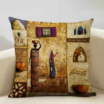 Наволочка из льна с принтом 45x45 см