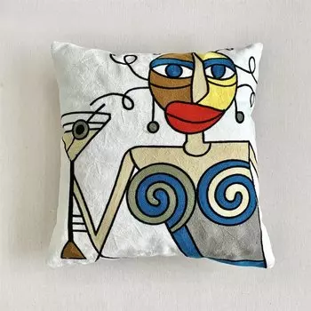 Наволочка из лен/хлопка Perilune с вышивкой