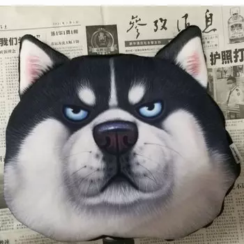 Наволочка на подголовник автомобиля CHIZIYO с милым 3D-принтом, с изображением лица животных, наволочка для шеи, товары для путешествий без наполнителя