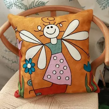 Наволочка Пикассо, хлопковая, с вышивкой