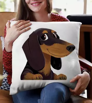 Наволочка полиэстер велюр dachshund art 40x40 см