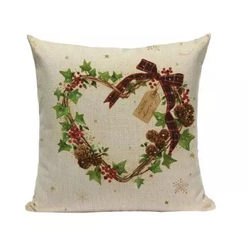 Наволочка Pumelo Tree рождественская с оленем из хлопка и льна