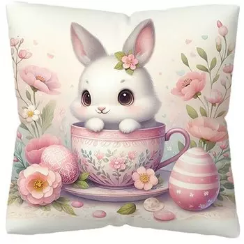 Наволочка с принтом кролика 40x40 см