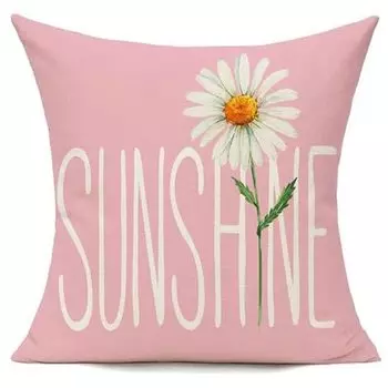 Наволочка с принтом ромашек 40x40 см