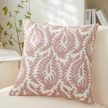 Наволочка с вышивкой efundeal 45x45 см оливково-зелёный