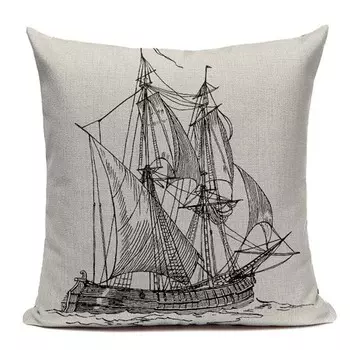 Наволочки Pumelo Tree черно-белые, лен/хлопок, квадратные