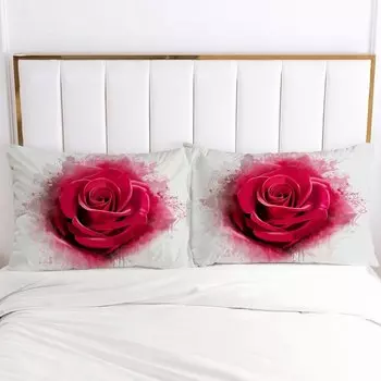 Наволочки ZUEXVOFY 3D цветы микрофибра 2 шт