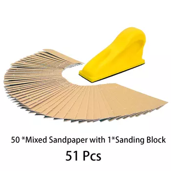 Наждачная бумага 1x3,5 дюйма с 1 шт. мини-шлифовальными инструментами с детальной ручкой идеального размера для любого проекта в труднодоступленных помещениях