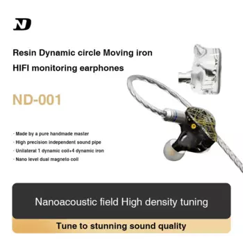 ND 001 Наушники-мониторы 10, гибридные драйверы, проводные наушники Hi-Fi, стереонаушники с шумоизоляцией, съемный кабель