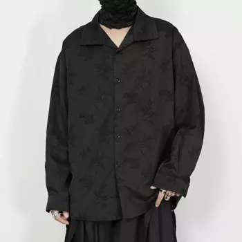 NDNBF yamamoto style homme, весна 2024, новая черная рубашка, мужская Свободная Повседневная рубашка, китайская рубашка с длинным рукавом
