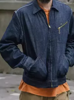 Не в наличии, 1960, стильная простая джинсовая рабочая куртка, Мужская джинсовая верхняя одежда на молнии