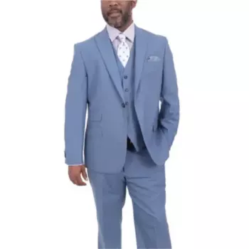 Небесно-голубые Свадебные Мужские костюмы, 3 шт., изготовленные на заказ смокинги для вечеринки, выпускного, итальянские стильные мужские костюмы (пиджак + брюки + жилет + галстук)