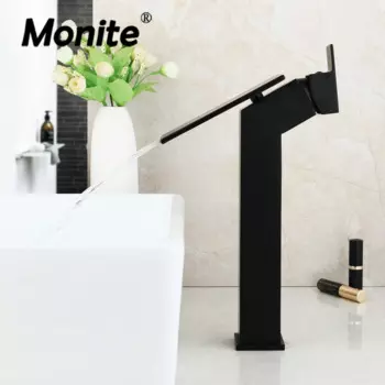 Нефтяной смеситель для ванной комнаты Monite, новый дизайн, матовый черный смеситель, смеситель для воды, смеситель из твердой латуни, смеситель для раковины