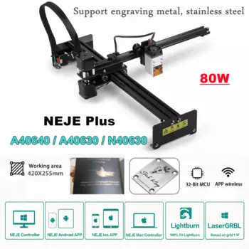 NEJE 3 Plus A40640/A40630/N40630 ЧПУ лазерный гравер 80 Вт машина для резки древесины из нержавеющей стали гравировальный металлический принтер Lightburn