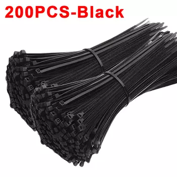 Нейлоновые хомуты для кабелей 200 шт.