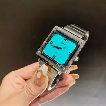 Нейтральные женские большие квадратные часы, забавные конфетные цвета, часы из сплава, унисекс, повседневные Модные кварцевые наручные часы, водонепроницаемые мужские часы