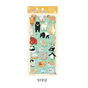 NEKONI 3D наклейки пингвин динозавр