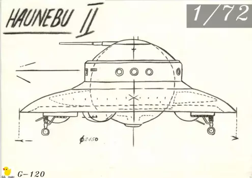 Немецкая летающая тарелка 1/72 HAUNEBU Habsburg Модель 3D модель из смолы модель DIY хобби игрушка