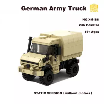 Немецкий армейский грузовик MOC XM186, модель автомобиля Unim с PDF-рисунком, строительные блоки, кирпичи, детские игрушки «сделай сам», подарки на день рождения и Рождество