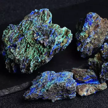 Необработанный азурит и малахит, кристаллический кластер AierCrystal
