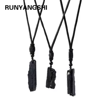 Необработанный черный турмалин, подвеска Runyangshi