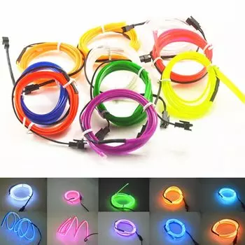 Необычная Гибкая неоновая Светодиодная лента для тюнинга автомобиля, 1 м, светодиодная неоновая лента для водонепроницаемый декоративный светодиодный светильник автомобиля