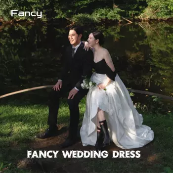 Необычное простое свадебное платье с открытыми плечами, корейский стиль, фотосъемка, V-образный вырез, черно-белое платье невесты из тафты, с коротким рукавом,