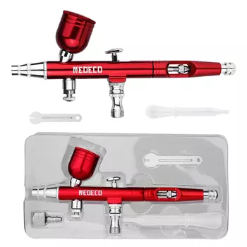 NEOECO Аэрограф двойного действия 0,3 мм красный/золотой