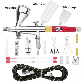 NEOECO Мини-аэрограф двойного действия красный золото