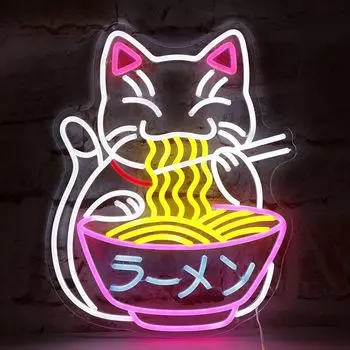 Неоновая лампа Fortune Cat Ramen ineonlife