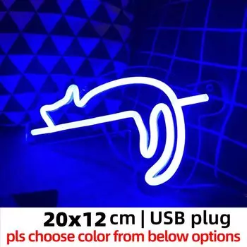 Неоновая лампа кошка