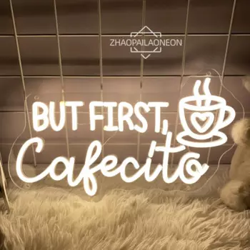 Неоновая подсветка, но первая декоративная чашка Cafecito, кафе, бар, неоновая подсветка, украшение для стен, кофейная подсветка
