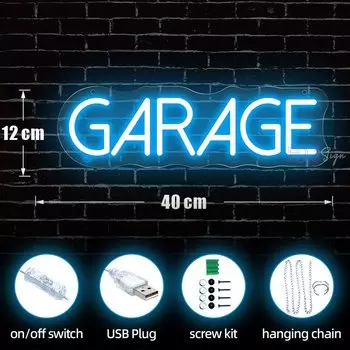 Неоновая светодиодная вывеска GARAGE ZHAOPAILAO NEON