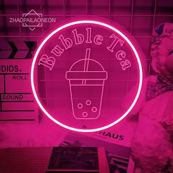 Неоновая вывеска Boba Tea ZHAOPAILAO NEON