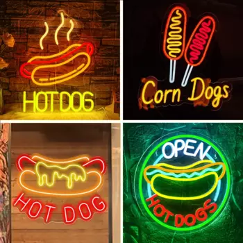 Неоновая вывеска для хот-догов ineonlife