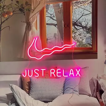 Неоновая вывеска Just Relax, детская комната, декор для стен спальни, неоновая вывеска, декор игровой комнаты, неоновая вывеска