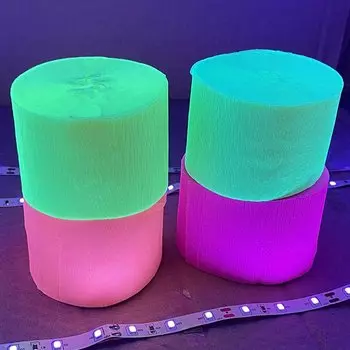 Неоновые бумажные гирлянды для вечеринки Blacklight Party Streamers Decor
