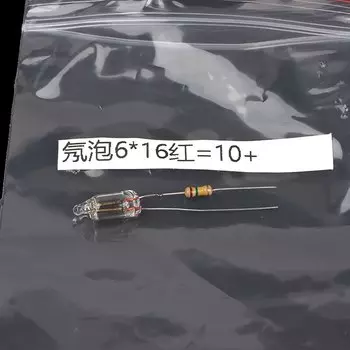 Неоновые лампочки HUXUAN 6*13 мм, 10 шт., красный/синий/зеленый