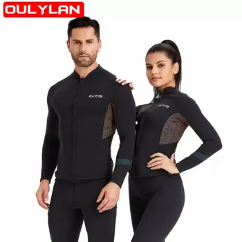 Неопреновый Мужской и Женский гидрокостюм Oulylan 1,5 мм, куртка, топ, штаны для подводного плавания, Раздельный гидрокостюм, солнцезащитный костюм для взрослых, костюм для серфинга и дайвинга