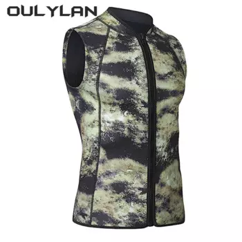 Неопреновый жилет для дайвинга Oulylan, Термальный гидрокостюм без рукавов с передней молнией для мужчин, жилет для серфинга и дрифтинга, камуфляжный костюм 3 мм