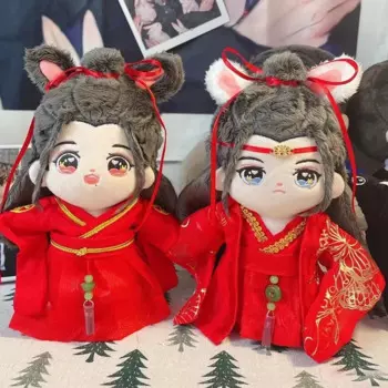 Неразобранная хлопковая кукла 20 см, детская одежда Lan Wangji Wei Wuxian, свадебная одежда Xiao Zhan Wang Yibo, хлопковая кукла, подарок для пары