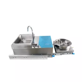 Нержавеющая сталь S304 Раковина Газовая плита Встроенная газовая плита для автофургона Плита для кемпинга