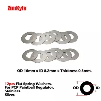 Нержавеющие дисковые плоские пружинные прокладки Belleville, разделительные шайбы, диаметр 16 мм X ID 8,2 мм, толщина 0,9 мм, 0,1/0,2/0,3 мм, черный, серебристый, 12 шт.