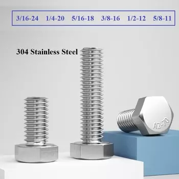 Нержавеющие стальные болты с шестигранной головкой 3/16-24 1/4-20 5/16-18 3/8-16 1/2-12 5/8-11