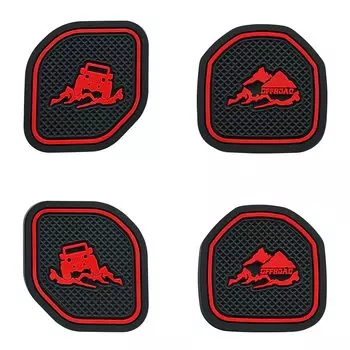 Нескользящая автомобильная подставка для чашки, слот для Jeep Wrangler Jl Jlu 2020-2023, противоскользящий коврик, карманный коврик, внутренняя подставка для чашки