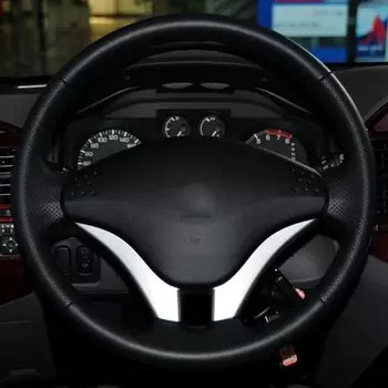 Нескользящая черная оплетка из кожи и микрофибры, чехол на руль автомобиля для Mitsubishi Pajero 2008-2011 V73 2011 L200, автомобильные аксессуары
